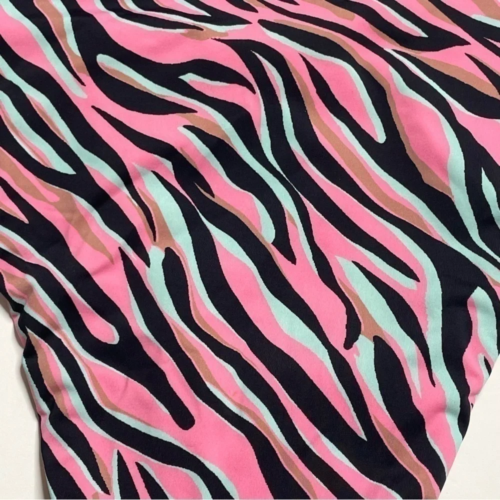 Bikini Lab Wild Child High Waist Bikini Bottoms M Pink Zebra